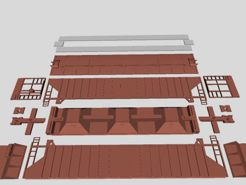Rinity Rail 3-bay 57 ft Covered Hopper printable in H0 Scale 3D Model