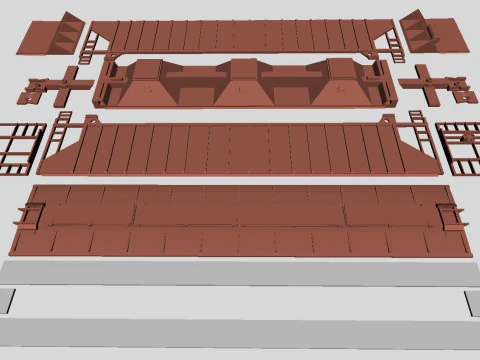 Rinity Rail 3-bay 57 ft Covered Hopper printable in H0 Scale 3D Model