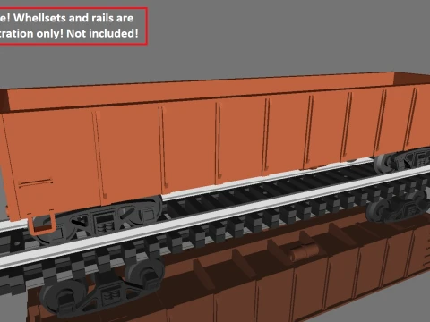 Gondola Hopper 40 ft printable in H0 Scale 3D Print Model