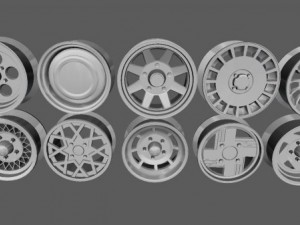 10 rims pack for cars Modèle 3D