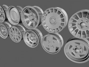 10 rims pack for cars 3D Model