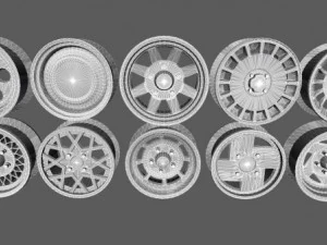 10 rims pack for cars 3D Model
