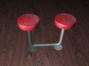 two seat bar stool 3D Модель