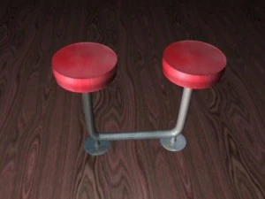 two seat bar stool 3D Model