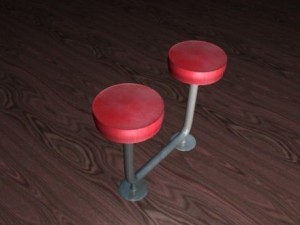 two seat bar stool Model 3D