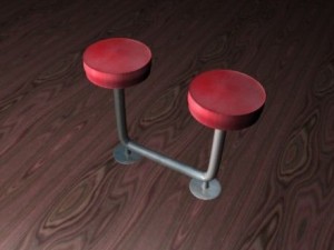 two seat bar stool Model 3D