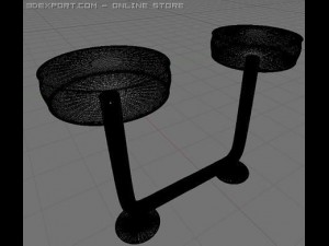 two seat bar stool Model 3D