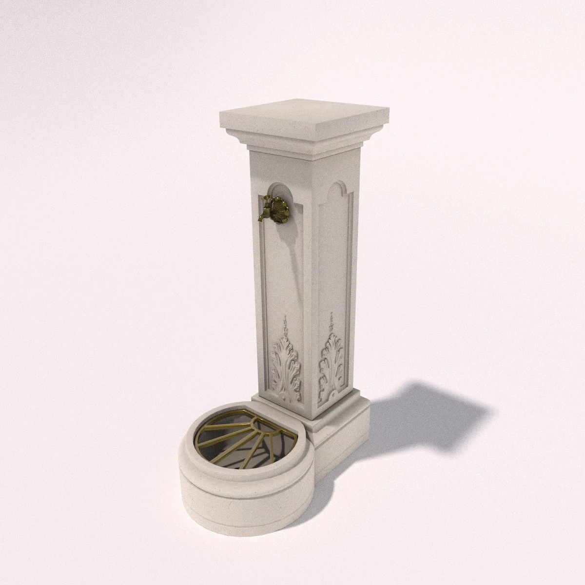concrete watertap column 3D Model .c4d .max .obj .3ds .fbx .stl .blend
