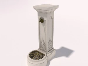 kolom keran air beton Model 3D