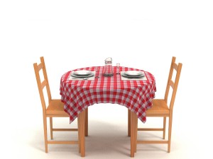 round dining table set 3D Model