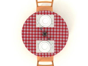 round dining table set 3D Model