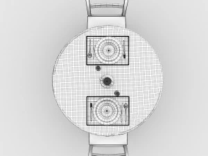 round dining table set 3D Model