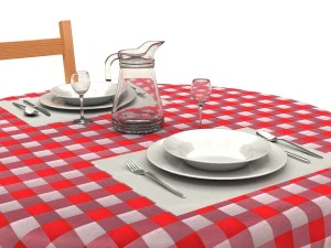 round dining table set 3D Model