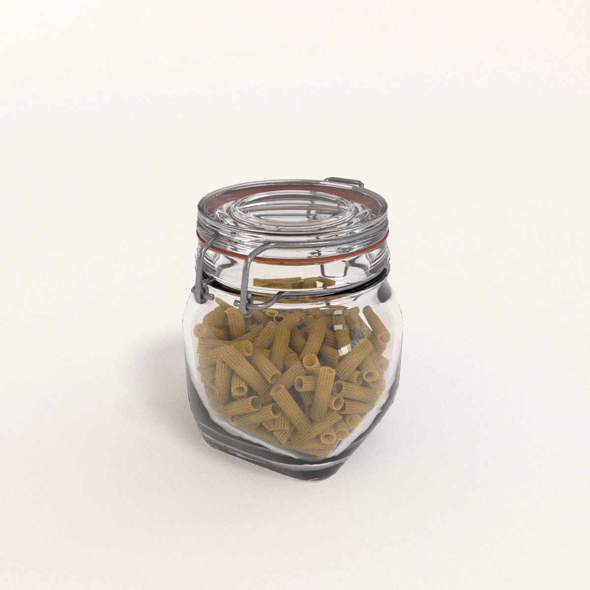 glass jar with pasta 3D Model .c4d .max .obj .3ds .fbx .stl .blend