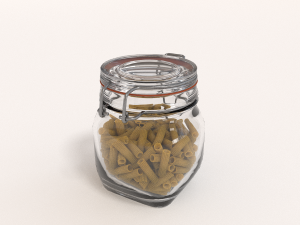 glass jar with pasta 3D Модель