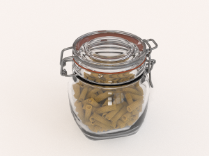 glass jar with pasta 3Dモデル