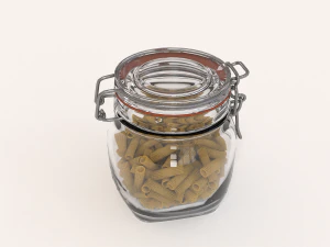glass jar with pasta 3D Model