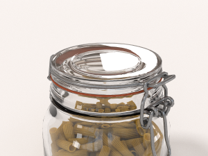glass jar with pasta 3Dモデル