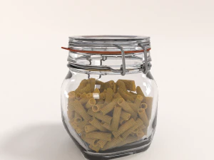 glass jar with pasta 3D Model