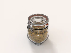 glass jar with pasta 3D Model
