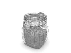 glass jar with pasta 3D Model
