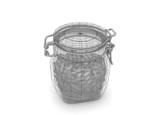 glass jar with pasta 3D Model