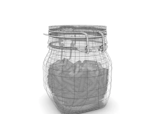glass jar with pasta 3D Model