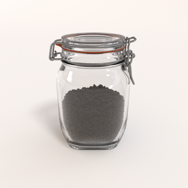 glass jar with coffee beans Model 3D .c4d .max .obj .3ds .fbx .stl .blend 
