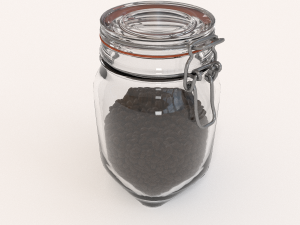 glass jar with coffee beans Model 3D
