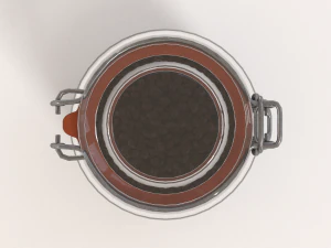 glass jar with coffee beans 3D Model