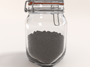 glass jar with coffee beans Model 3D