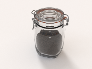 glass jar with coffee beans Model 3D