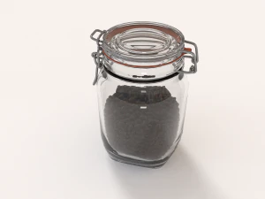 glass jar with coffee beans 3D Model