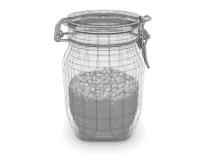 glass jar with coffee beans 3D Model