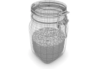 glass jar with coffee beans 3D Model