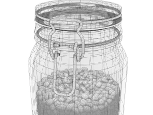 glass jar with coffee beans 3D Model