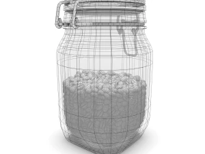 glass jar with coffee beans 3D Model