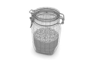 glass jar with coffee beans 3D Model