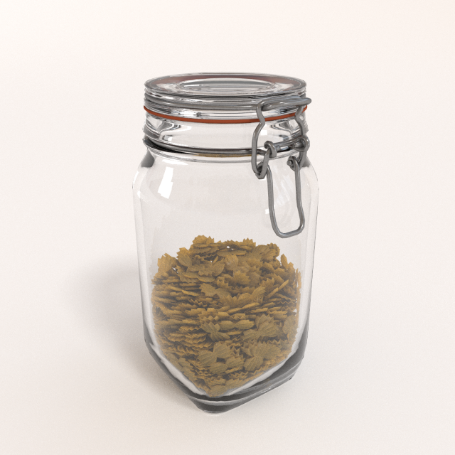 glass jar with farfalla pasta Modelo 3D .c4d .max .obj .3ds .fbx .stl .blend 