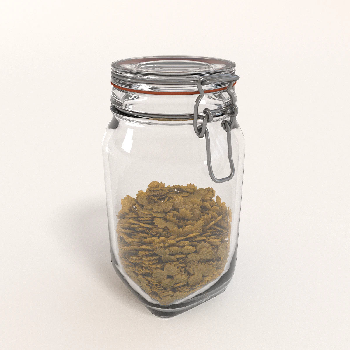 glass jar with farfalla pasta 3D Model .c4d .max .obj .3ds .fbx .stl .blend