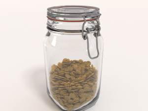 glass jar with farfalla pasta 3D Модель