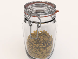 glass jar with farfalla pasta 3D Model
