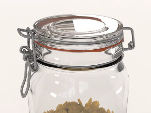 glass jar with farfalla pasta 3D Model