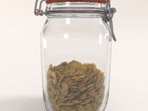 glass jar with farfalla pasta Modelo 3D