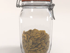 glass jar with farfalla pasta 3D Model