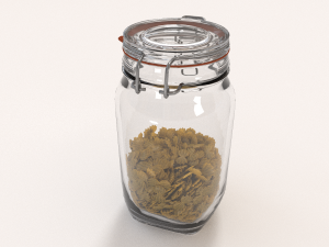 glass jar with farfalla pasta Modelo 3D