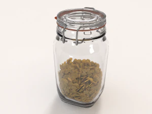 glass jar with farfalla pasta 3D Model