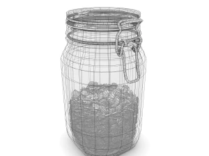 glass jar with farfalla pasta 3D Model