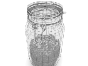 glass jar with farfalla pasta 3D Model