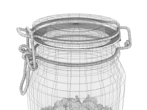 glass jar with farfalla pasta 3D Model